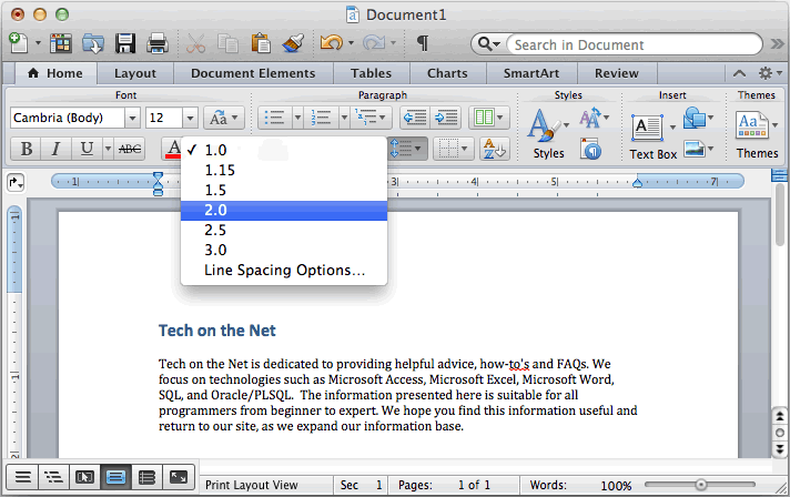 change the spacing between words in word for mac?